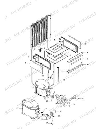 Взрыв-схема холодильника Tricity Bendix CR005 - Схема узла Cooling system 017